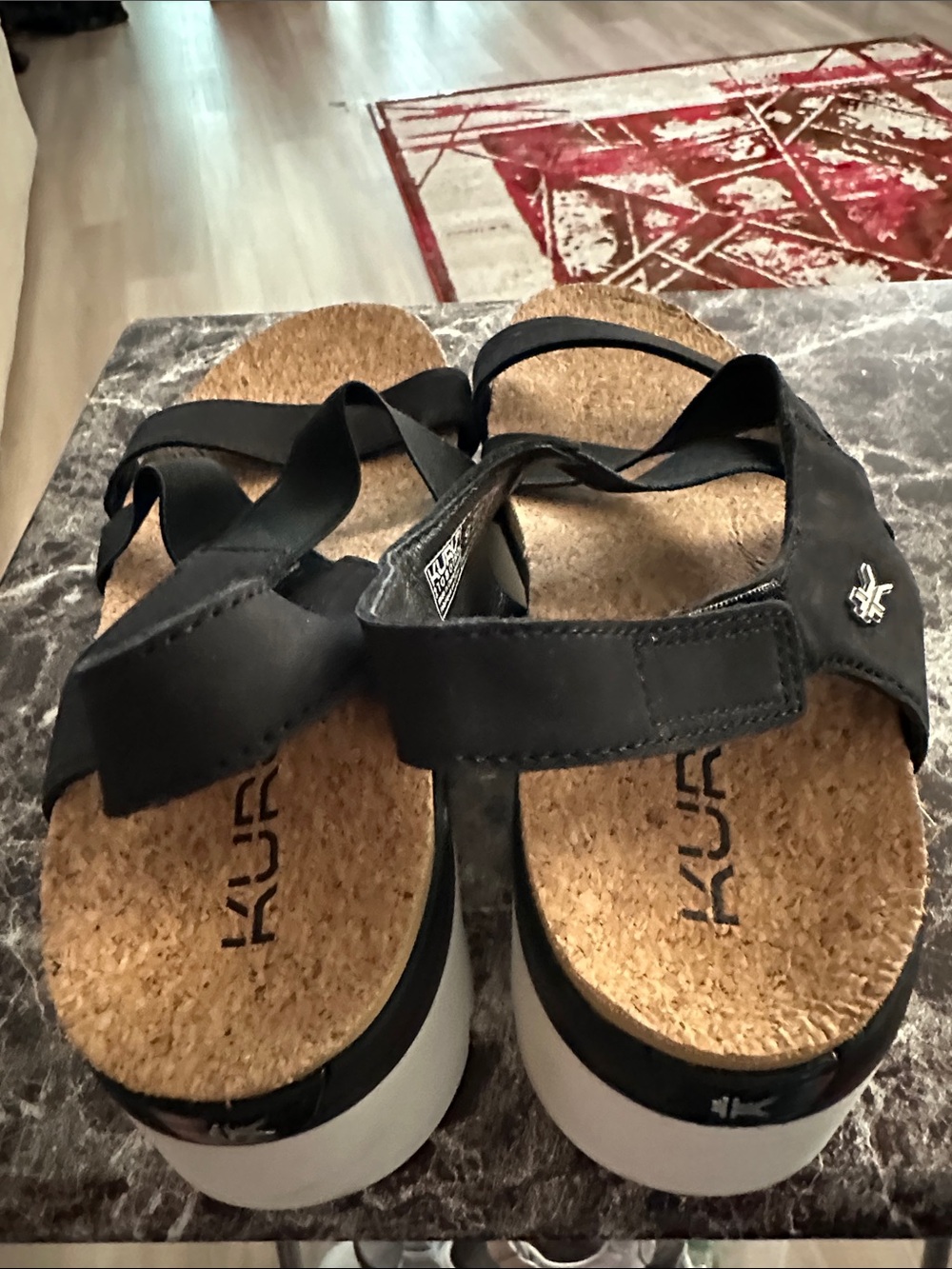 KURU White Platform Slide Sandals